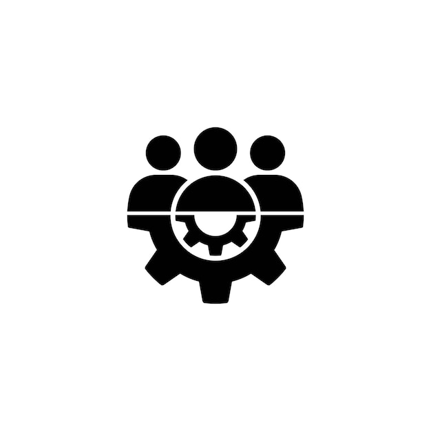 Vecteur icône de leadership dans un style plat illustration vectorielle du symbole de l'équipe et de l'engrenage
