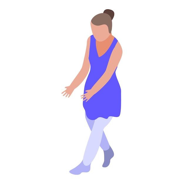Icône de leçon de fille de ballet Isométrique de l'icône vectorielle de leçon de fille de ballet pour la conception de sites Web isolée sur fond blanc