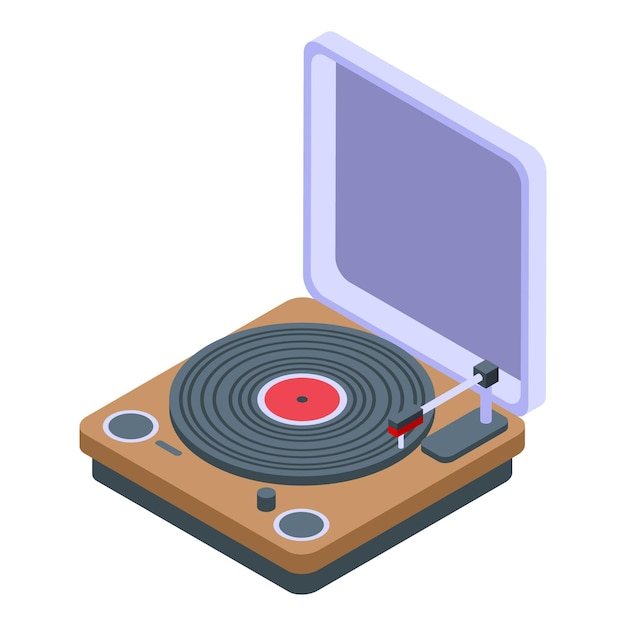 Icône de lecteur de vinyle du week-end Isométrique de l'icône vectorielle du lecteur de vinyle du week-end pour la conception de sites Web isolée sur fond blanc