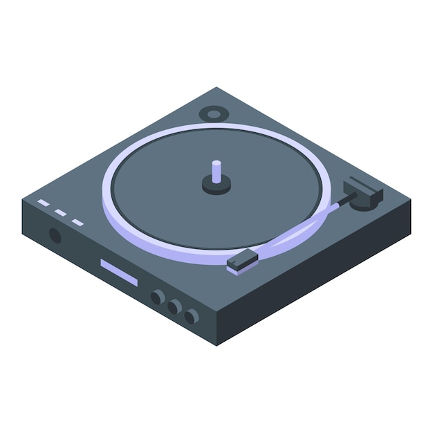 Icône de lecteur de vinyle Isométrique de l'icône vectorielle de lecteur de vinyle pour la conception de sites Web isolée sur fond blanc