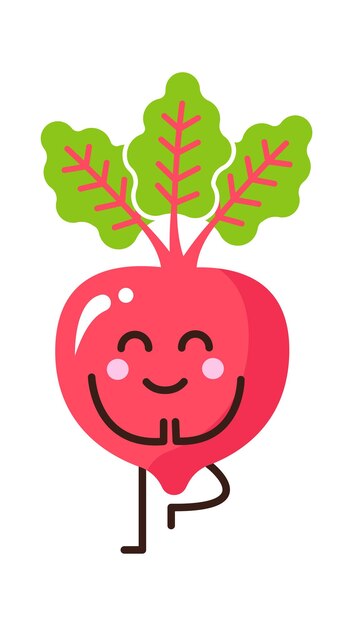 Icône de légumes de navet de dessin animé Alimentation saine Illustration vectorielle