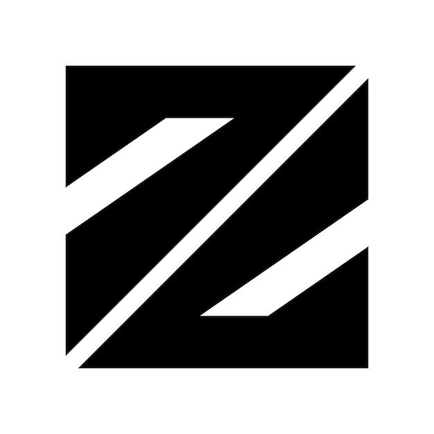 Icône de la lettre Z en forme de carré triangulaire noir