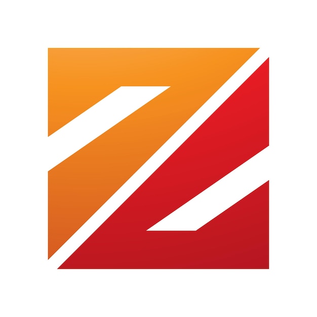 Icône de lettre Z en forme de carré triangulaire orange et rouge