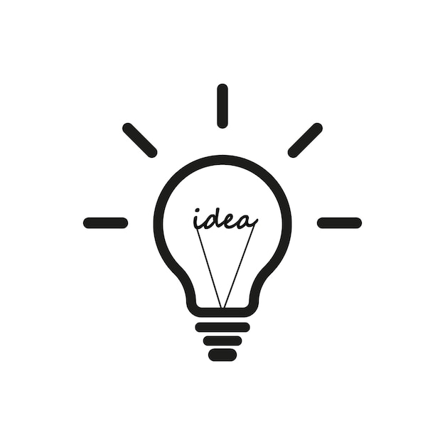 Vecteur l'icône de la ligne de l'ampoule vecteur isolé sur fond blanc idée signe solution pensée concept lightin