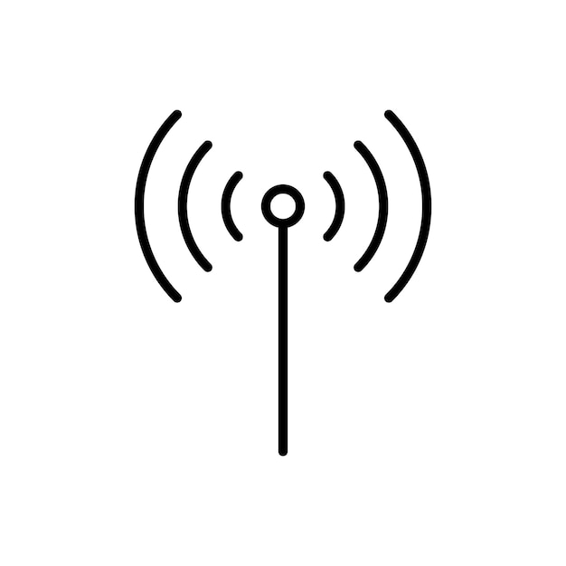 Icône de ligne d'antenne isolée sur fond blanc