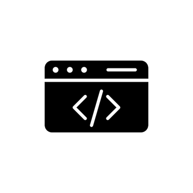 Icône de ligne de code Web isolée sur fond blanc