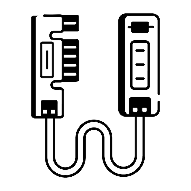 Vecteur icône de ligne des composants matériels