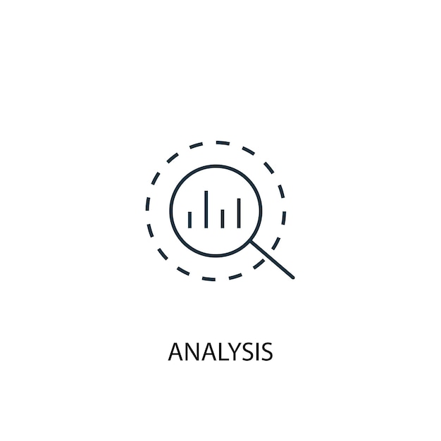 Icône de ligne de concept d'analyse. Illustration d'élément simple. conception de symbole de contour de concept d'analyse. Peut être utilisé pour l'interface utilisateur/UX Web et mobile