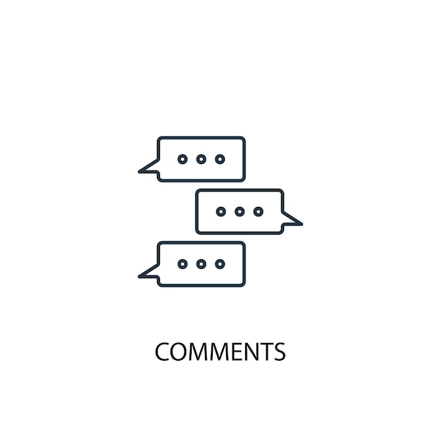 Icône De Ligne De Concept De Commentaires. Illustration D'élément Simple. Conception De Symbole De Contour De Concept De Commentaires. Peut être Utilisé Pour L'interface Utilisateur/ux Web Et Mobile