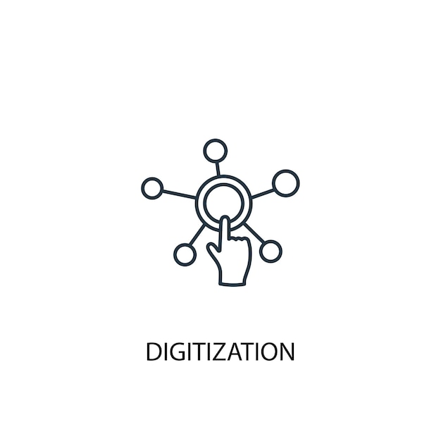 Icône De Ligne De Concept De Numérisation. Illustration D'élément Simple. Conception De Symbole De Contour De Concept De Numérisation. Peut être Utilisé Pour L'interface Utilisateur/ux Web Et Mobile