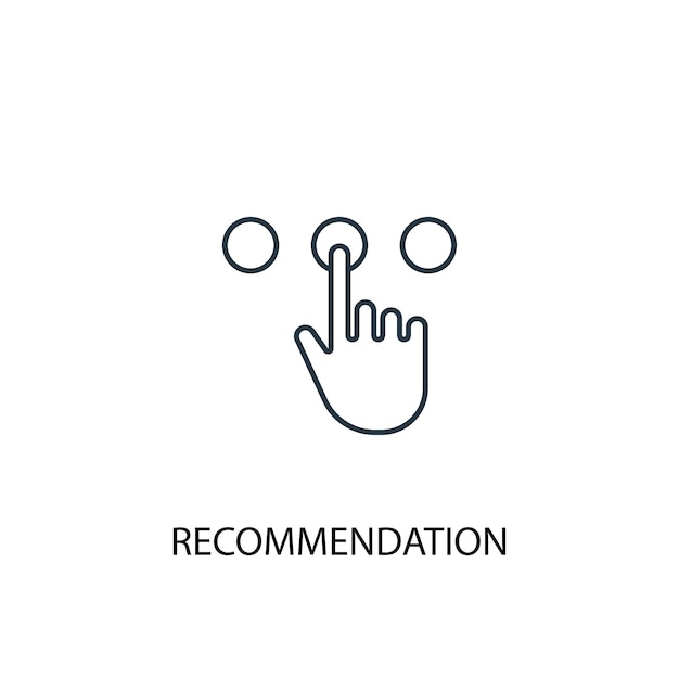 Icône De Ligne De Concept De Recommandation. Illustration D'élément Simple. Conception De Symbole De Contour De Concept De Recommandation. Peut être Utilisé Pour L'interface Utilisateur/ux Web Et Mobile