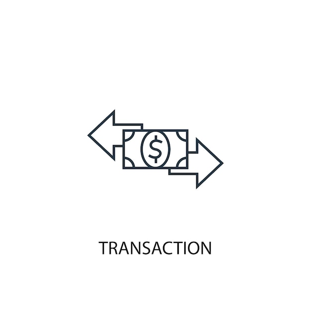 Icône de ligne de concept de transaction. Illustration d'élément simple. conception de symbole de contour de concept de transaction. Peut être utilisé pour l'interface utilisateur/UX Web et mobile
