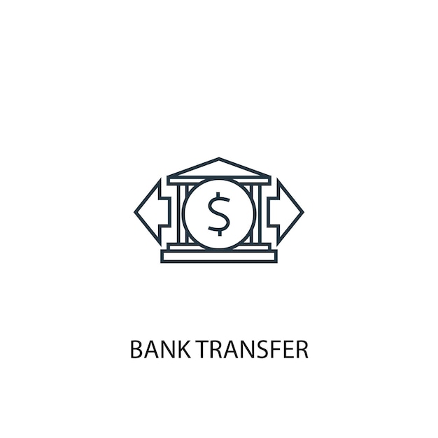 Icône De Ligne De Concept De Virement Bancaire. Illustration D'élément Simple. Conception De Symbole De Contour De Concept De Virement Bancaire. Peut être Utilisé Pour L'interface Utilisateur/ux Web Et Mobile