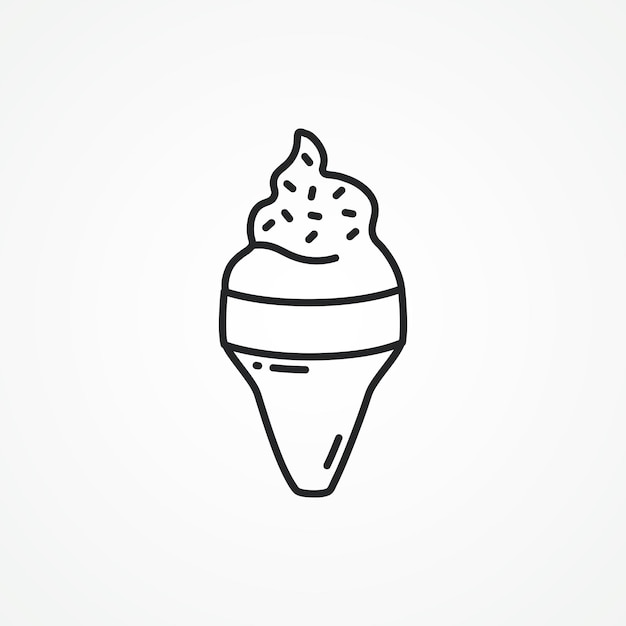 Vecteur icône de la ligne du cône de crème glacée