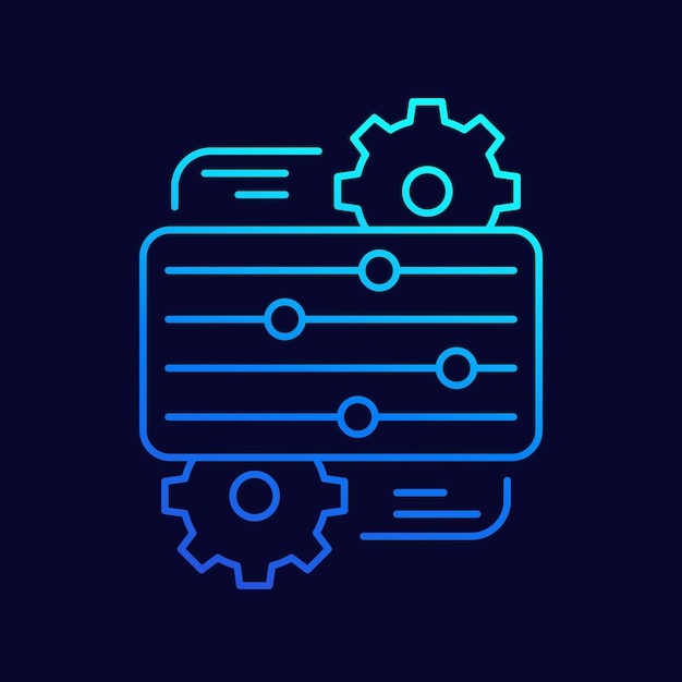 Icône De Ligne Du Panneau De Configuration Pour Le Web Et Les Applications