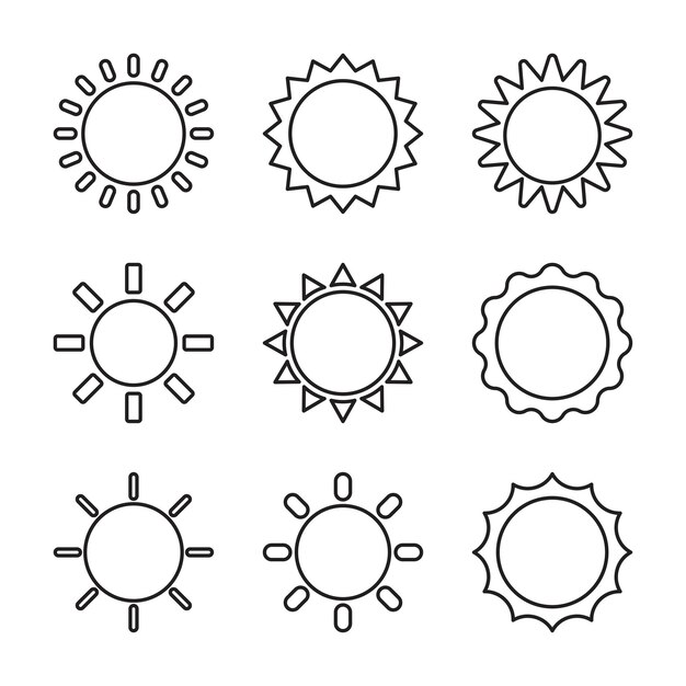 Vecteur icône de la ligne du soleil