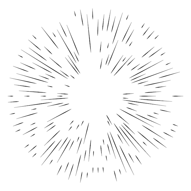 Vecteur icône de ligne de feux d'artifice contour vectoriel signe pictogramme linéaire logo d'éléments de conception abstrait circulaire sur fond blanc isolé art de bande créatif illustration vectorielle eps 10 numérique pour la promotion
