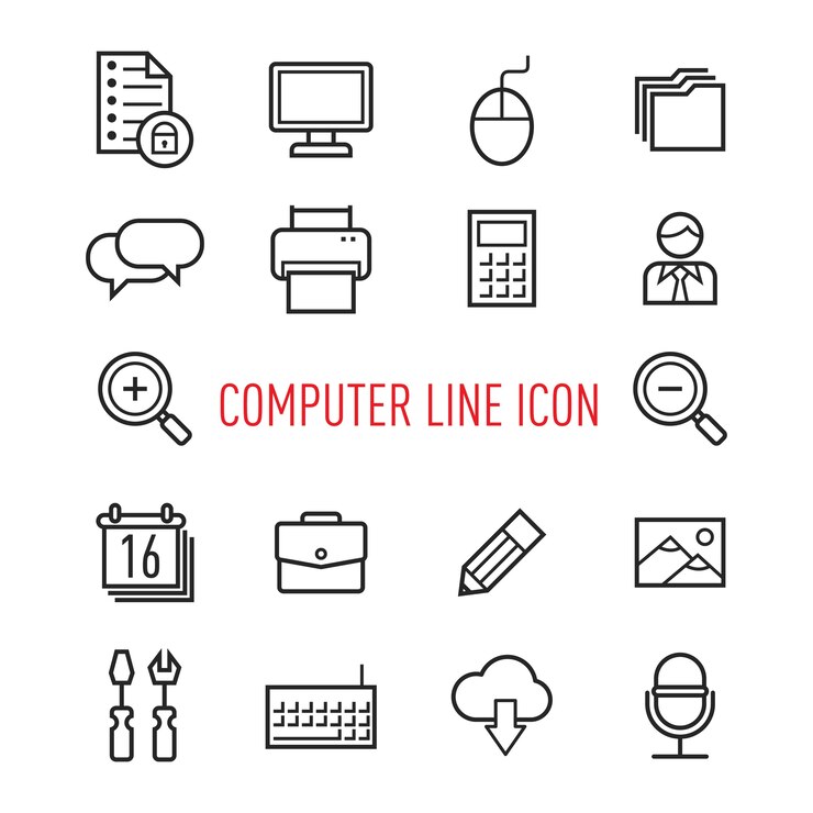 Icône de ligne informatique