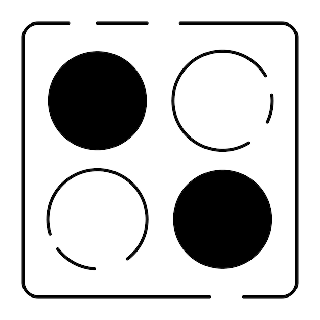 Vecteur icône de ligne jeu de société ou jeu de table élément amusant et activité illustration vectorielle othello ou rendez-vous