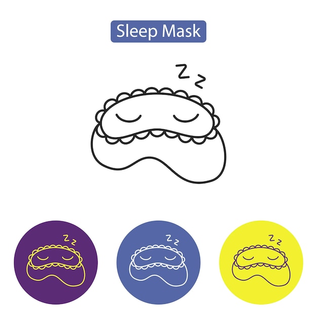 Icône De Ligne De Masque De Sommeil