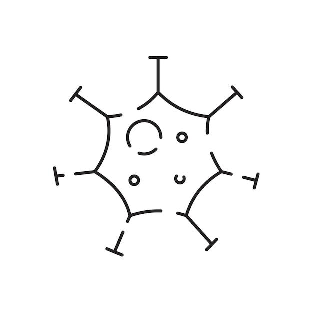Icône de ligne de microbes et de bactéries