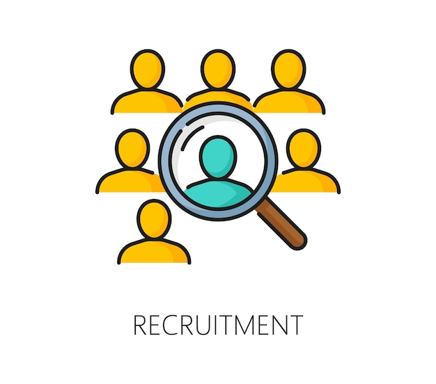 Icône de ligne de recherche de carrière dans le secteur du recrutement