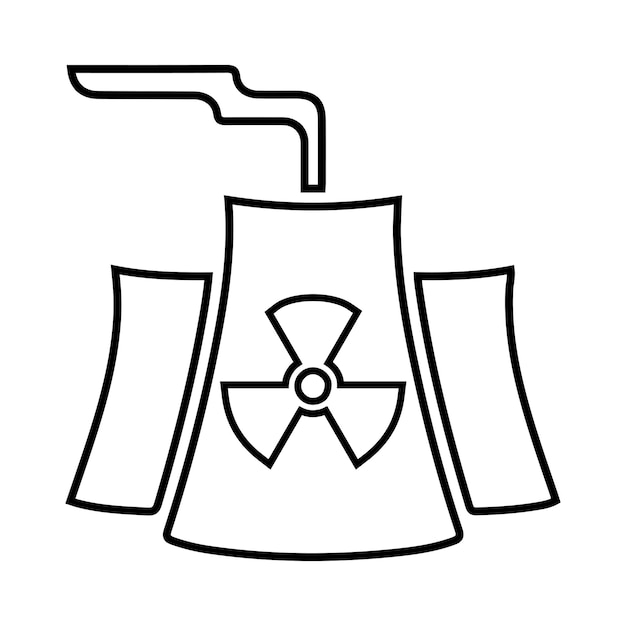 Vecteur icône de ligne de science nucléaire vecteur de contour