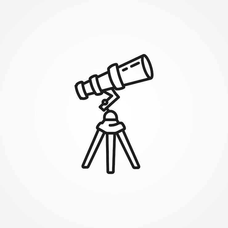 Vecteur icône de ligne de télescope icône linéaire de télescope web