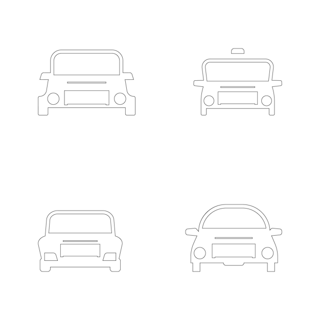 Vecteur icône de ligne de voiture symbole automatique de route de ville