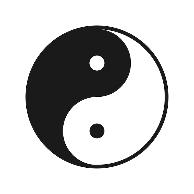 Vecteur icône de ligne ying yang symbole de l'élément de conception d'harmonie et d'équilibre culture asiatique de psychologue icône de ligne vectorielle sur fond blanc