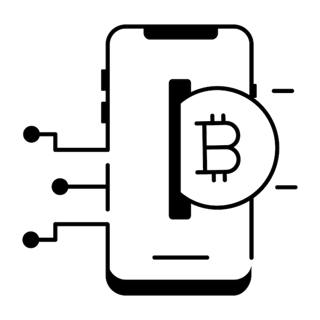 Icône linéaire du marché des crypto-monnaies