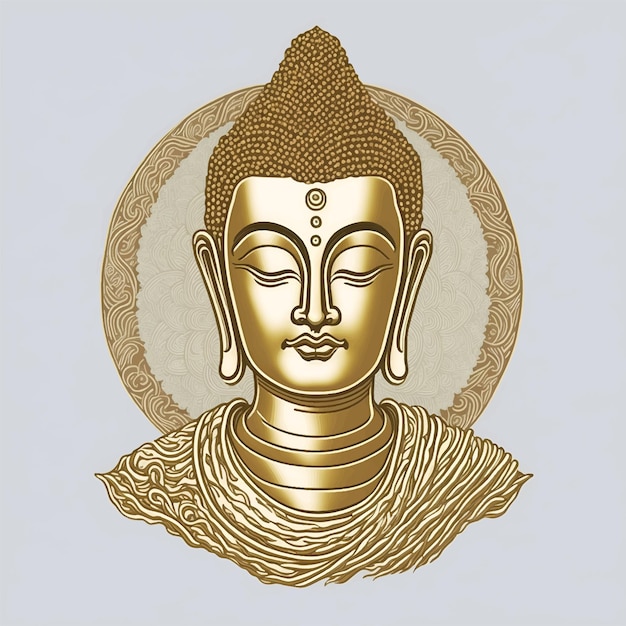 Vecteur icône linéaire du visage de bouddha