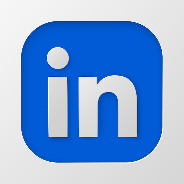 Icône Linkedin dans le style papier découpé Icônes de médias sociaux