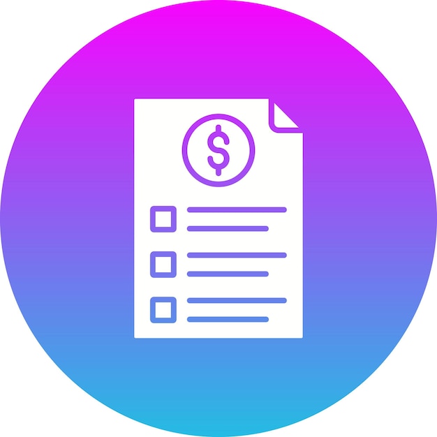 Icône de liste de prix
