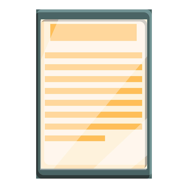 Icône de livre électronique. Dessin animé de l'icône vectorielle de livre électronique pour la conception de sites Web isolée sur fond blanc
