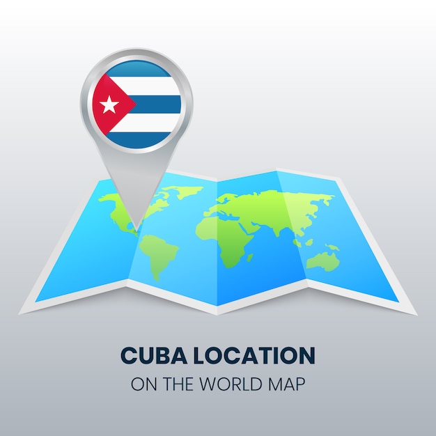 Icône De Localisation De Cuba Sur La Carte Du Monde