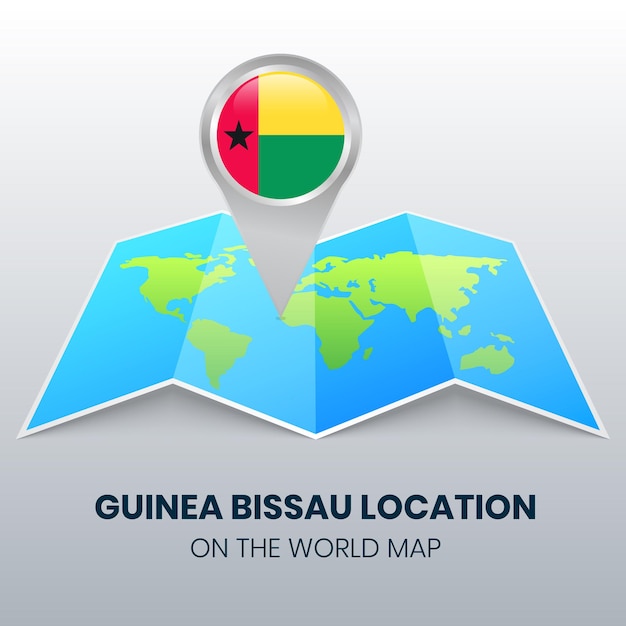 Icône De Localisation De La Guinée Bissau Sur La Carte Du Monde