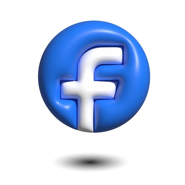 Vecteur icône de logo facebook arrondie en 3d