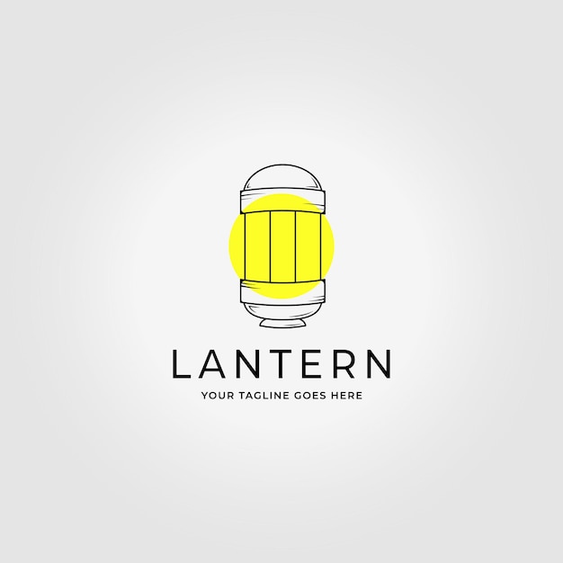 Icône Logo Lanterne Dessin Trait Conception Illustration Vectorielle Monoline