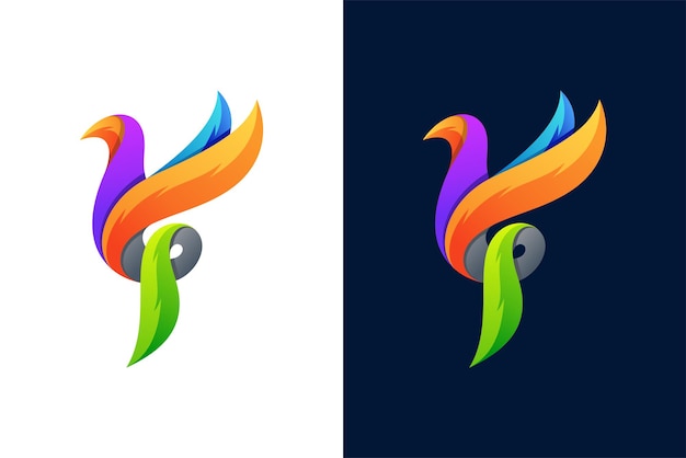 Icône Ou Logo D'oiseau De Paradis Avec Un Style Coloré