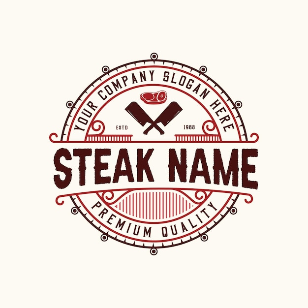 Vecteur icône de logo de restaurant de barbecue grill et bar avec modèle de logo de feu avec logo de style vintage