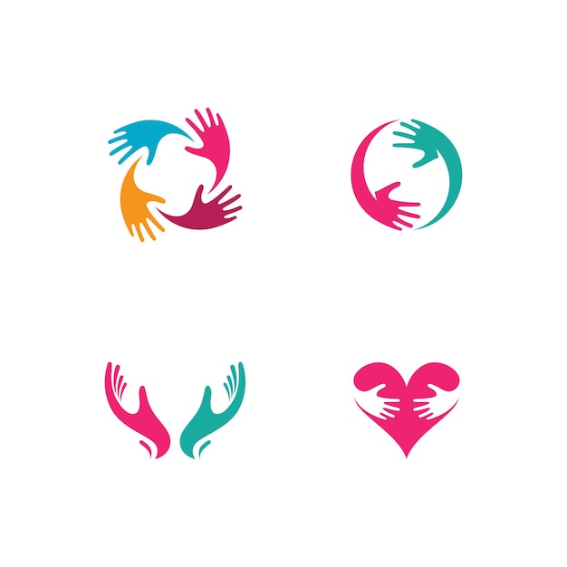 Icône De Logo De Soins Des Mains Modèle De Symbole De Vecteur D'affaires