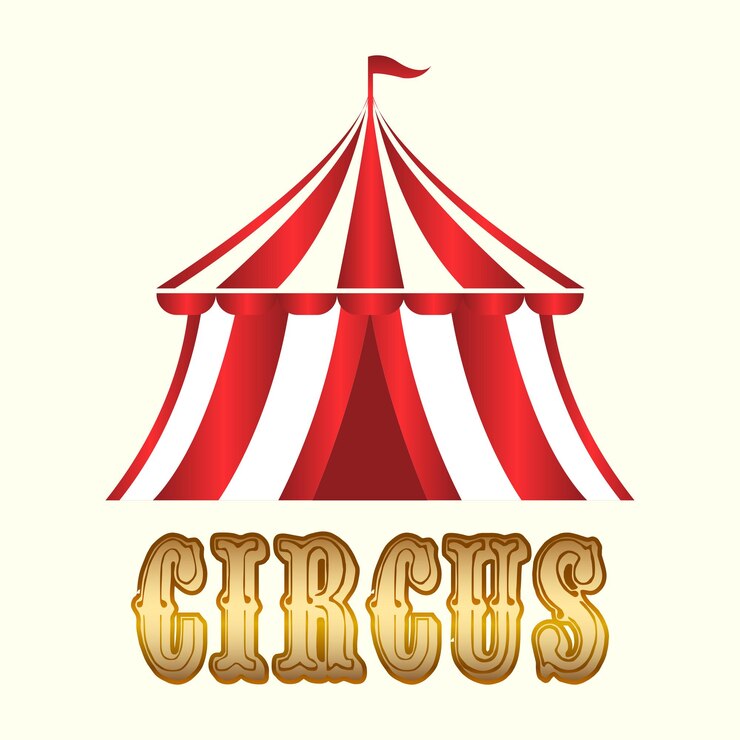 Vecteur icône ou logo de la tente de cirque symbole de la foire du festival du carnaval