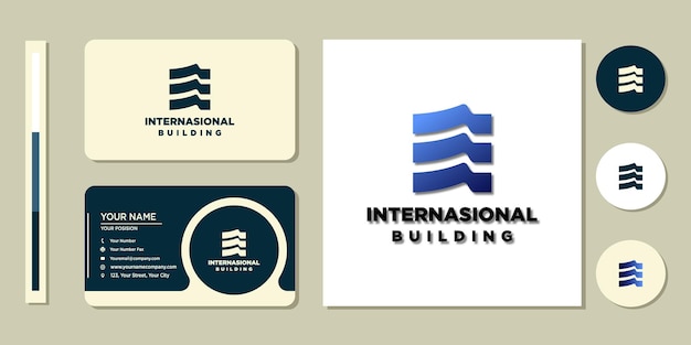 Vecteur icône de logo à trois lignes et inspiration de modèle de conception de carte de visite