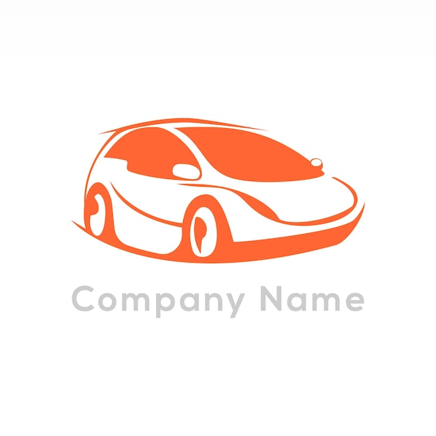 Icône De Logo De Voiture De Marque De Couleur Orange Avec Fond Blanc