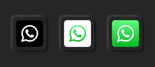 Icône De Logo Whatsapp Neumorphique Pour Les Logos D'icônes De Médias Sociaux Populaires Dans Les Boutons De Neumorphisme