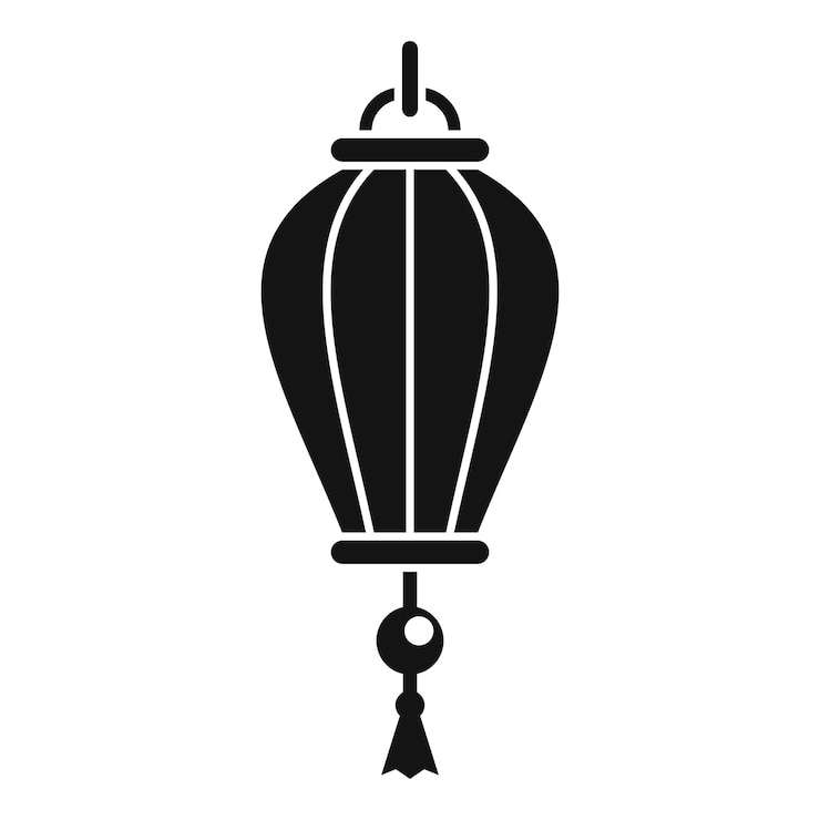 Vecteur icône de lumière de lanterne chinoise illustration simple de l'icône de vecteur de lumière de lanterne chinoise pour la conception de sites web isolée sur fond blanc
