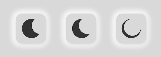 Icône de lune Crescent moitié et pleine illustration symbole vecteur Luna