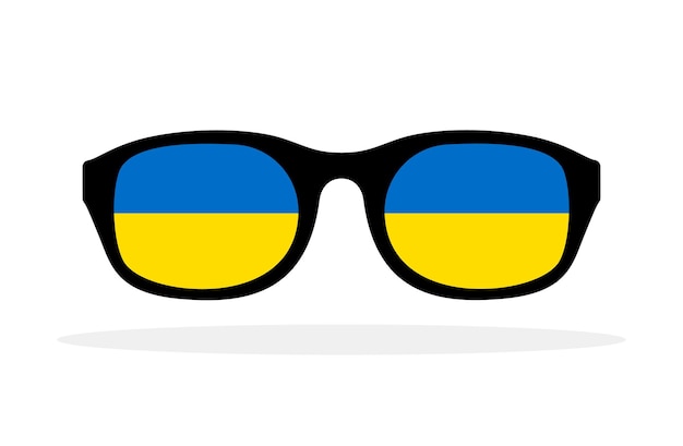 Icône de lunettes Drapeau ukrainien Illustration vectorielle Lunettes avec drapeau ukrainien