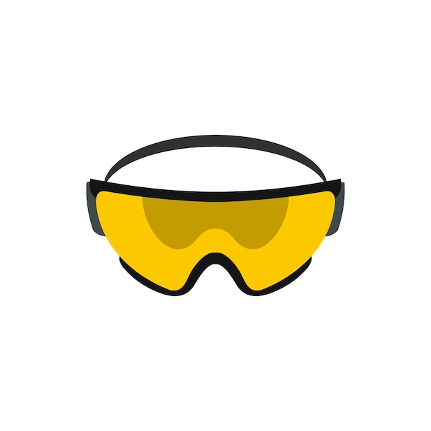 Vecteur icône de lunettes de sécurité jaunes dans un style plat sur fond blanc